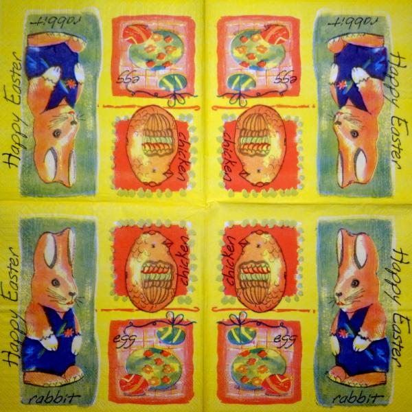 184 Hasen: unnatürlich - 3-lagig - 35x35 cm
